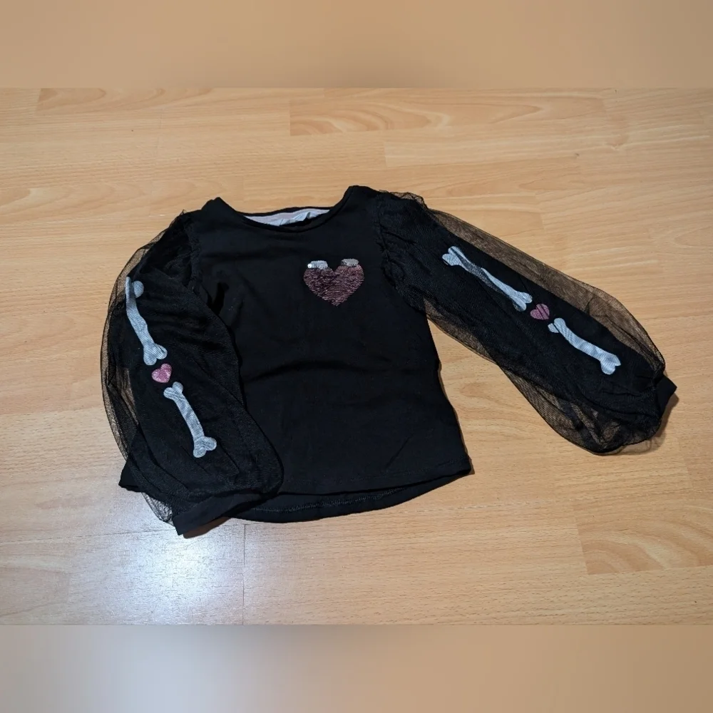 H&M Black Skeleton Kids Costume Size 4-6